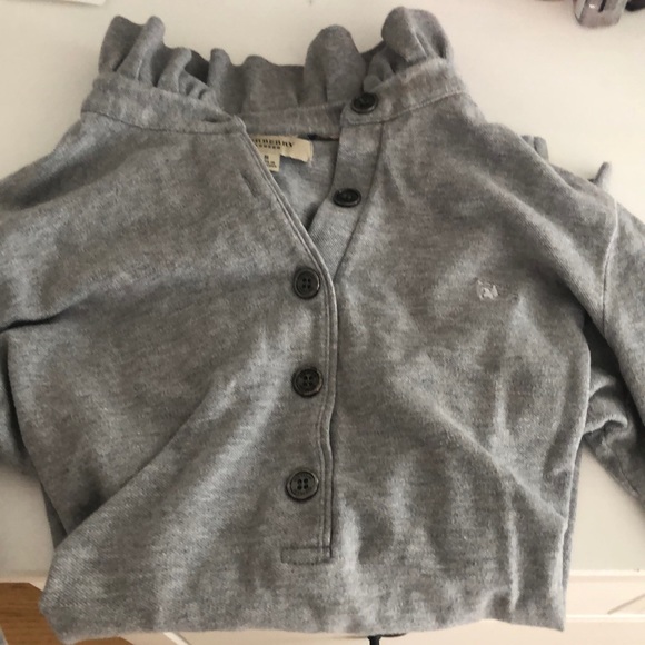 Burberry Tops - Burberry Grey Polo with ruffle collar Burberry Tops - Burberry Grey Polo with ruffle collar